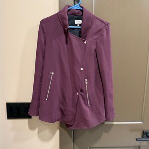 Wilfred Plum Draped Zip Blazer Jacket